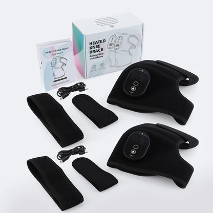 Thermal Knee Massager 3-in-1 Shoulder, Knee, and Elbow Heating Massage Support Brace Rechargeable Vibration Pad Machine Muscle Relaxer