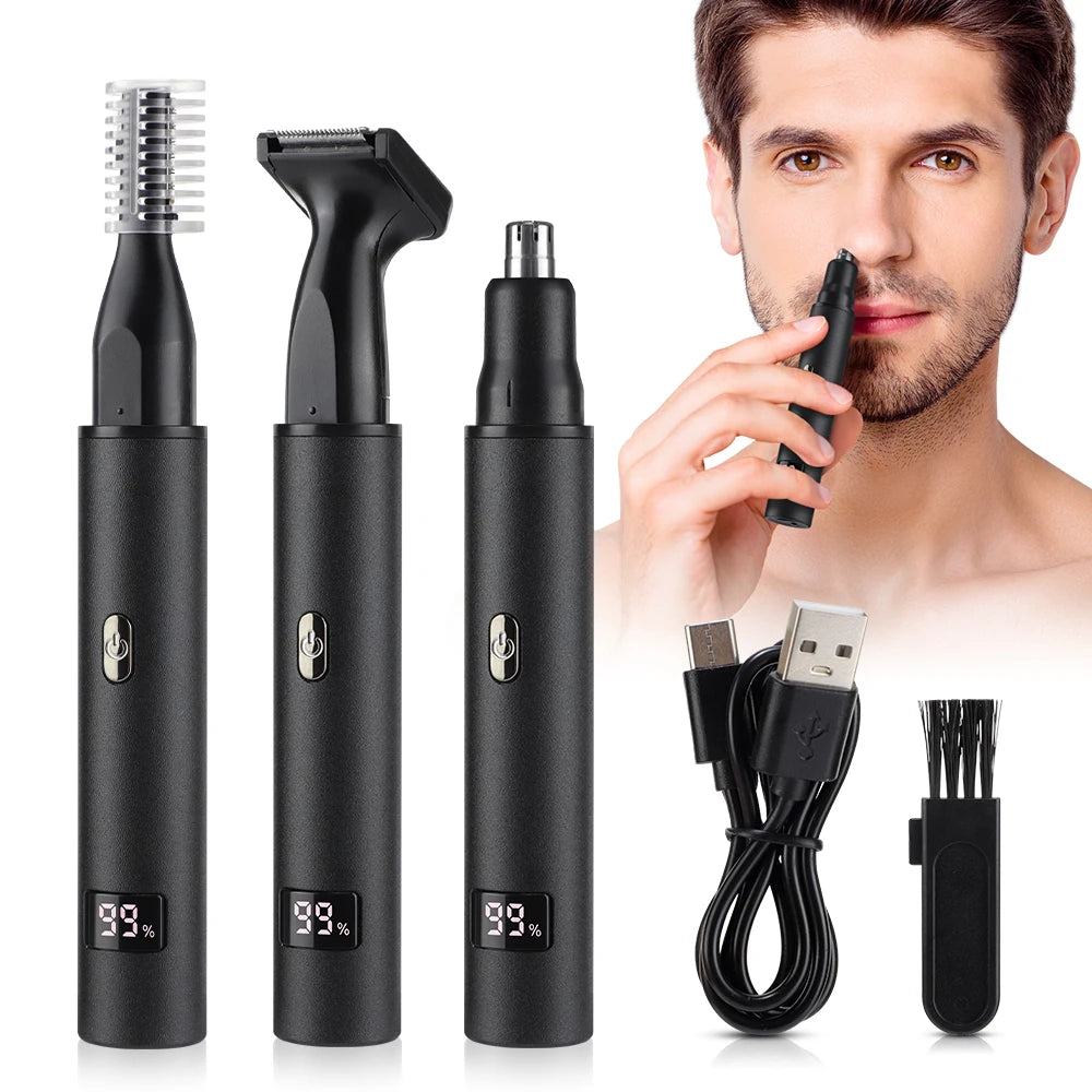 Electric Nose Hair Trimmer For Men Women, High Speed Motor Hair Remover, Lips Eyebrows Razor R Type Cutter Head Trimmer for Nose