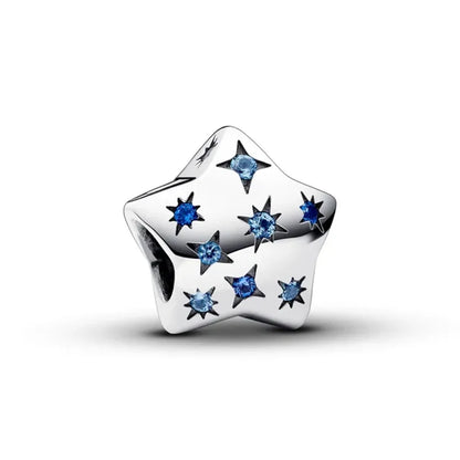 New Fashion 925 Sterling Silver Romantic Starry Sky Moon Sun Stars Pendant Fit Original Charms Bracelet Women Jewelry Gift