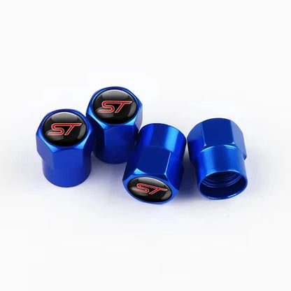 4Pcs/set High Quality Car Valve Caps Stem Case Covers For ST Line Accessories Wheel Valve Dust Caps Tyre Rim Stem Cover For Ford
