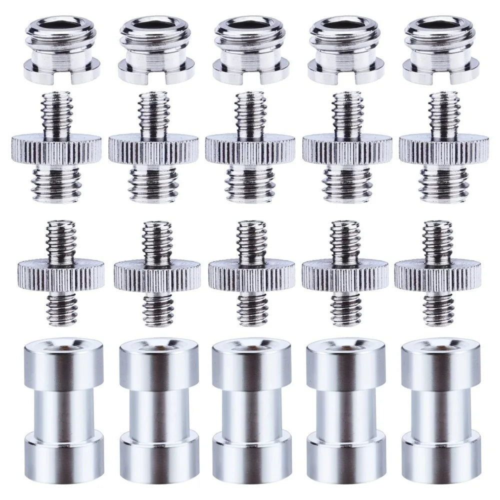 Camera Male to Female Conversion Screw 1/4" 3/8" Inch 20-Thread Fixed Mount Converter for DSLR Light Stand Tripod Ballhead