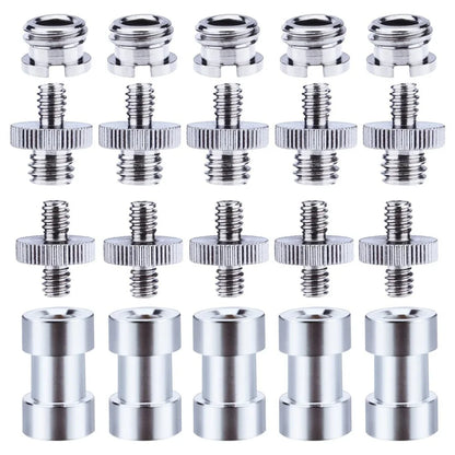 Camera Male to Female Conversion Screw 1/4" 3/8" Inch 20-Thread Fixed Mount Converter for DSLR Light Stand Tripod Ballhead