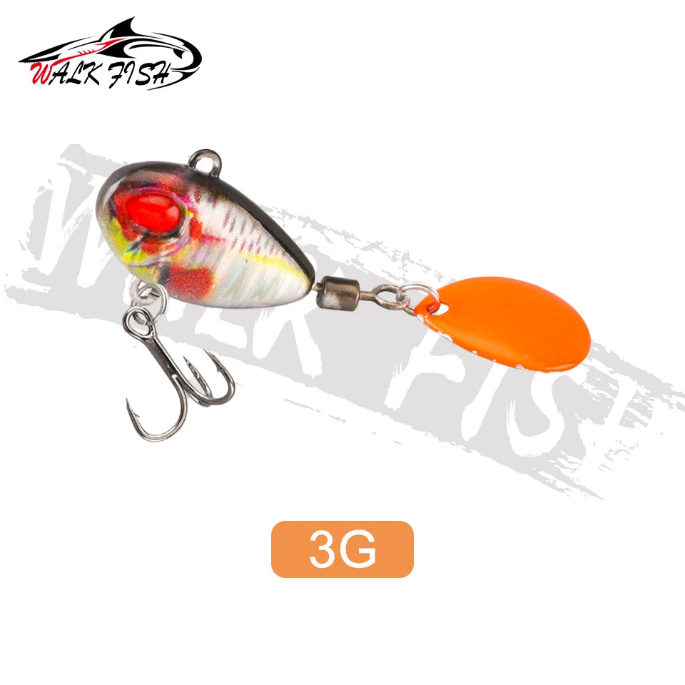WALK FISH Sinking 3g-21g VIB Lure Spoon Spinner Fishing Bait Wobblers Metal Jig Rotating Sequin Tail Far Casting For Sea Bass