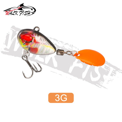 WALK FISH Sinking 3g-21g VIB Lure Spoon Spinner Fishing Bait Wobblers Metal Jig Rotating Sequin Tail Far Casting For Sea Bass
