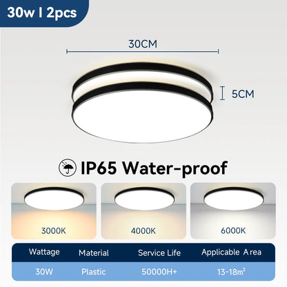 Waterproof Bathroom Lamp Ceiling Led Ceiling Lights 18W 30W 40W Round Led Ceiling Lamp For Kitchen Living Room Toilet Room 220V