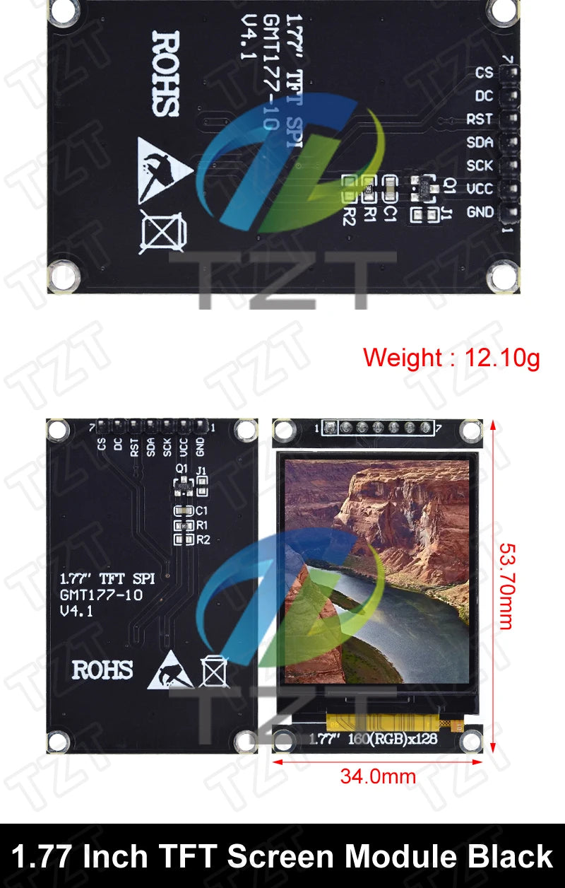 TZT 1.77/2.0/2.4/2.8 Inch TFT Color Screen LCD Display Module Drive ST7735 ST7789 Interface SPI 128*128 240*320