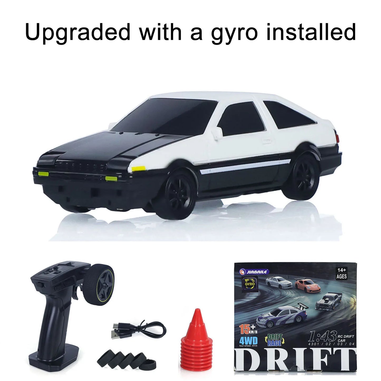New RC Drift Car, Upgraded Gyro 1/43 Racing RTR 4WD Four-wheel Drive High Speed Radio Control Model 2.4g, Drift Race Car Mini Gift