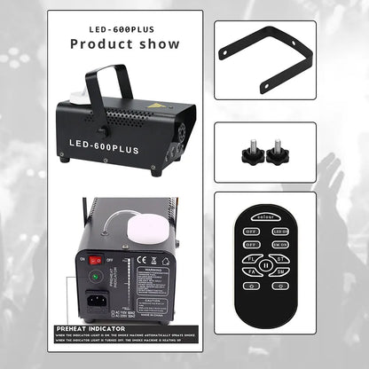 Disco Party automatic fog machine LED-600PLUS wedding club fogger DJ remote smoke device