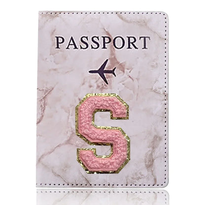 Fashion Passport Protective Cover, Embroidery Letter Pattern Travel Passport Holder, Wallet Gift PU Leather Card Case Cover Unisex