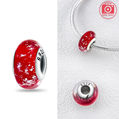 Silver 925 Colorful Flower Series Murano Glass Beads Charm Fit Original Bracelet Murano Glass DIY for Women Jewelry Gift
