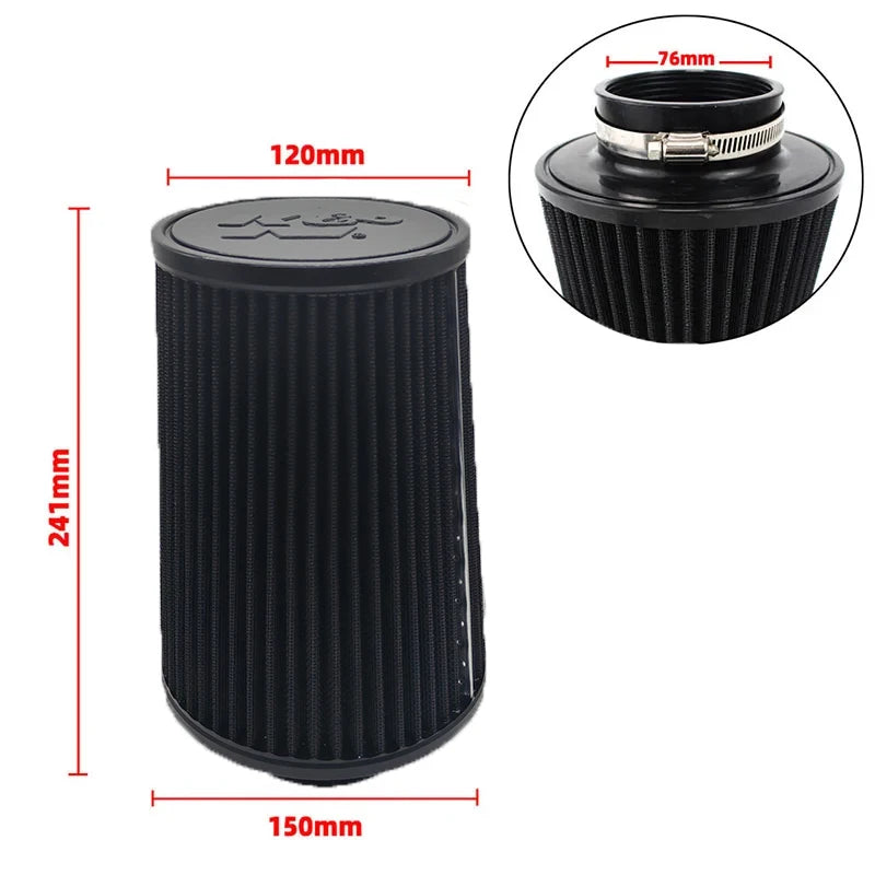 Car Mushroom Head Universal High Flow Intake Air Filter 102mm 89mm 76mm 3 3.5 4 Inch Cone Tapered Air filters for K&N 14084-2