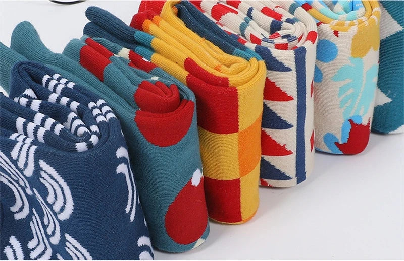 New cotton socks high-quality men's and women's British style casual Harajuku fashion novelty literary couple sexy socks