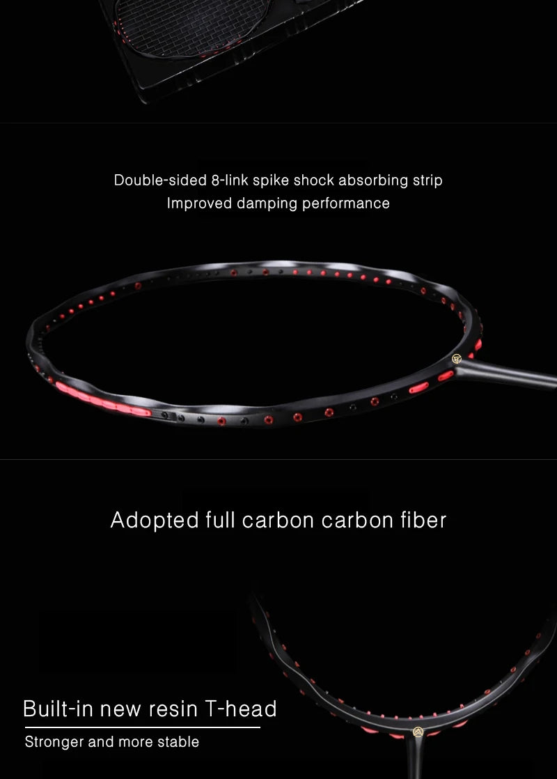 MH-V5 5U 75g Wave Legal Original Max 38lbs 100% Full Carbon Fiber Torsion Frame Badminton Racket, Novice Professional, ALPSPORT