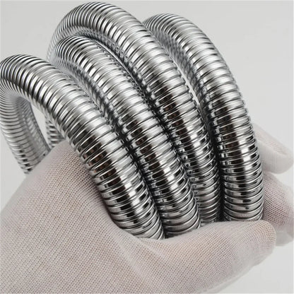 1.5/2M Black/Silver SUS 304 Flexible Shower Hose Long Bathroom Shower Pipe Extension Water Pipe Pull Pipe Bathroom Accessories