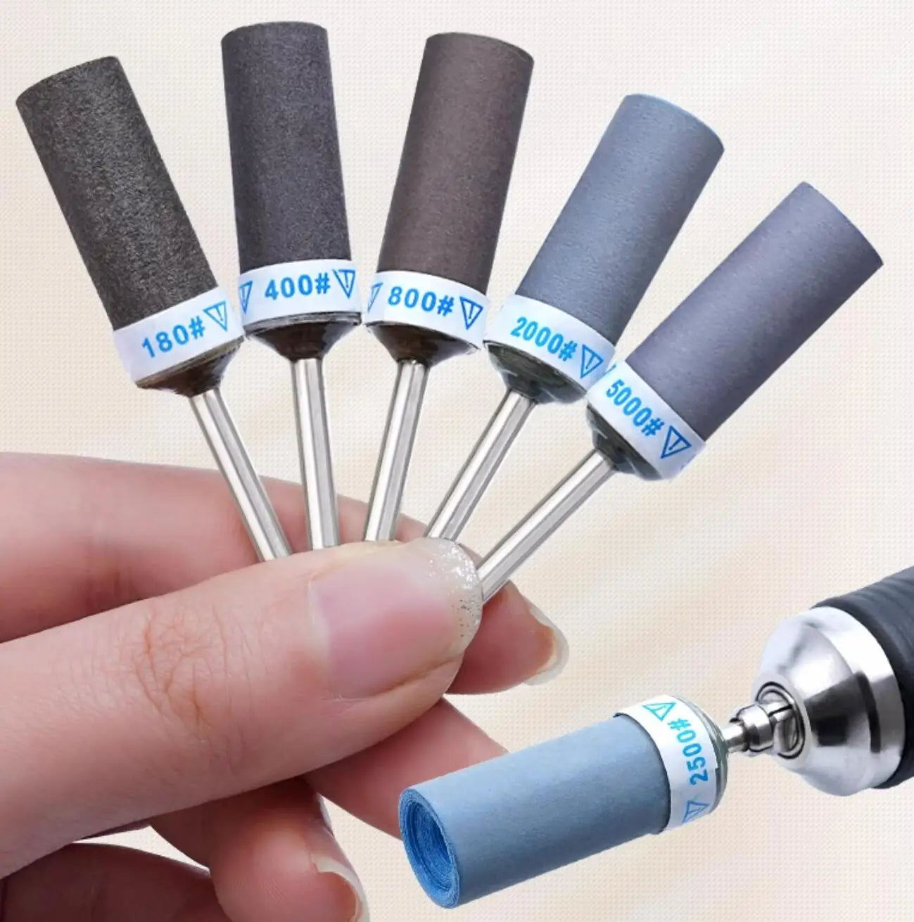 13Pcs Grit 180 to 5000 Sand Paper Bar Sandpaper Rotary Cutter 2.35mm Shank Rod Abrasive Grinder Rotary Tools Accessories