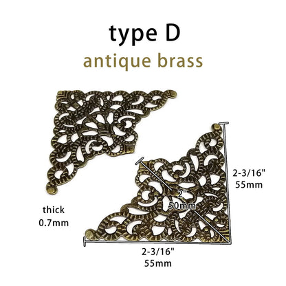 12pcs Metal Decorative Corner Cover Edge Protector for Book Scrapbook Photo Album Frame Jewelry Chest Gift Wine Wooden Box Case