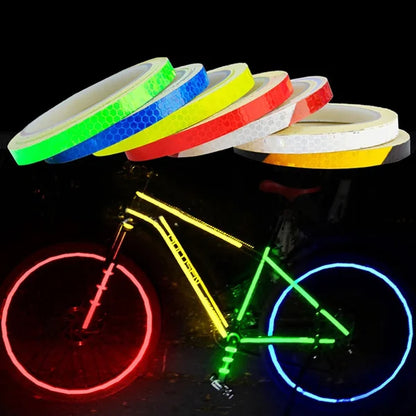 Safety Warning Stickers for Night Riding-Walking-Car-Helmet, Waterproof High Visibility Reflector Tape, Reflective Stickers, 1cmx8m