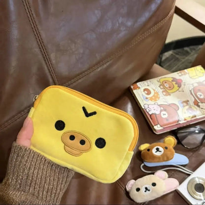 Kawaii Rilakkuma Coin Purse Wallet, Creative Peripheral Korilakkuma CCD Storage Card Bag, Couple Birthday Small Storage Bag Gifts