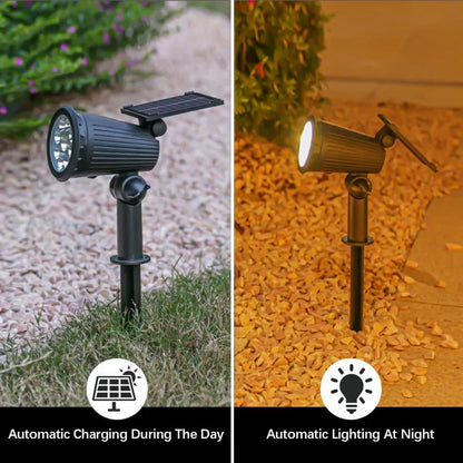 9 LEDs Solar Spotlights, Outdoor IP65 Waterproof, Spot Lights, Brightness Adjustable for Garden Backyard Driveway Patio Decor