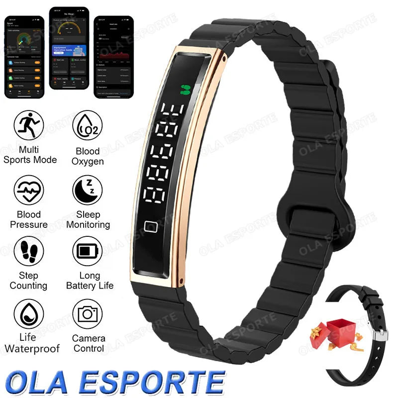 New Health Smart Bracelet Men Women Fitness Sports Band Stress Test HRV Monitor Waterproof Pedometer Smart Watch for Android iOS