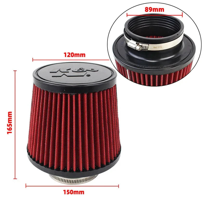 Car Mushroom Head Universal High Flow Intake Air Filter 102mm 89mm 76mm 3 3.5 4 Inch Cone Tapered Air filters for K&N 14084-2