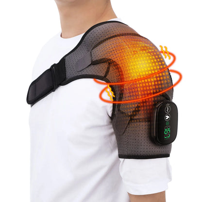 Electric Heating Shoulder Massage Belt Back Shoulder Brace Shoulder Support Adjustable LED Hot Compress Heating Shoulder Shawl