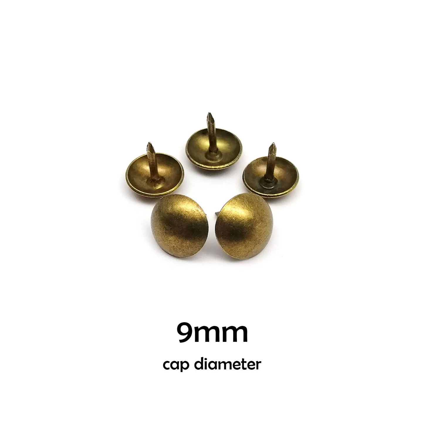 50pcs Antique Brass Bronze Upholstery Nail Furniture Jewelry Chest Box Suitcase Sofa Decor Tack Stud Pushpin Large Head Doornail