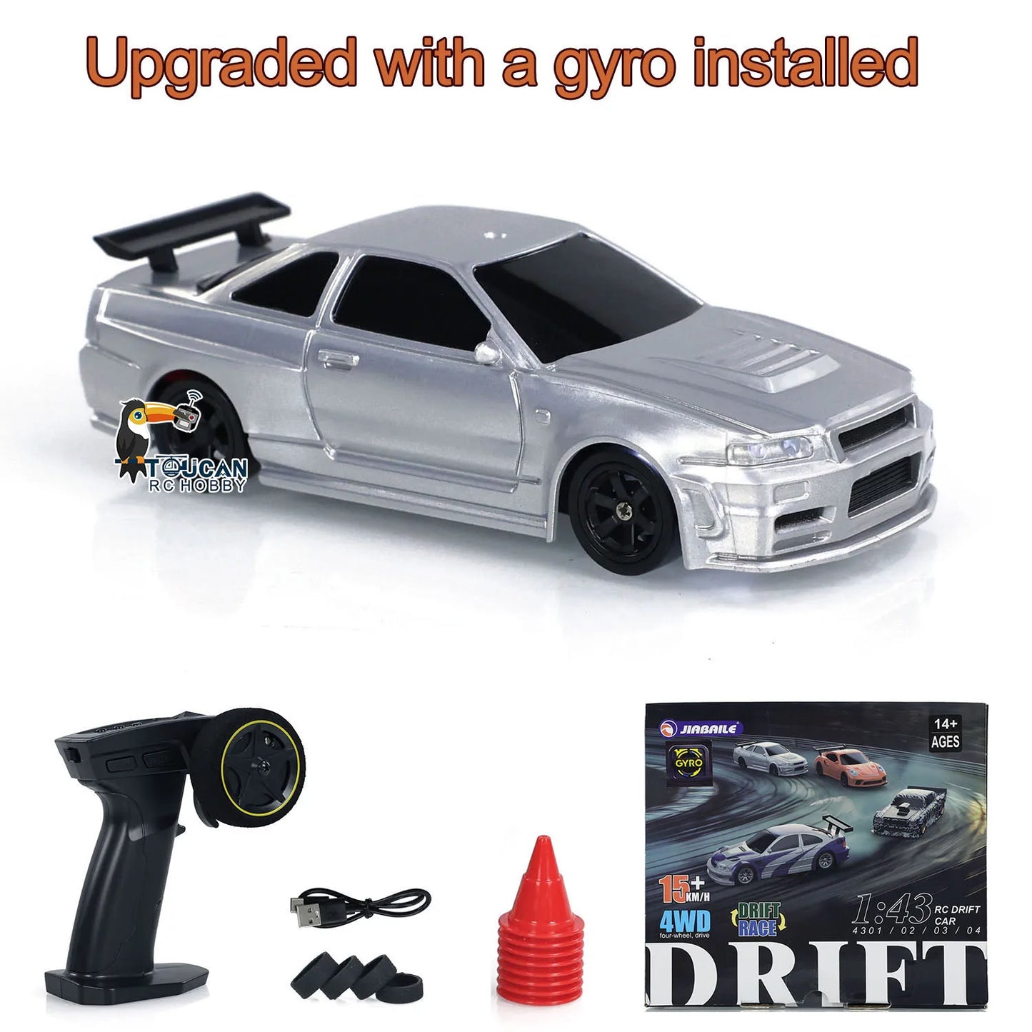 New RC Drift Car, Upgraded Gyro 1/43 Racing RTR 4WD Four-wheel Drive High Speed Radio Control Model 2.4g, Drift Race Car Mini Gift