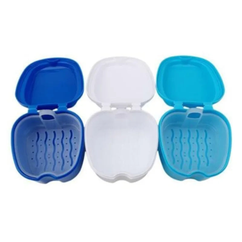 Caja de almacenamiento para dentaduras postizas con cesta colador, caja para dientes postizos, funda para retenedores de ortodoncia