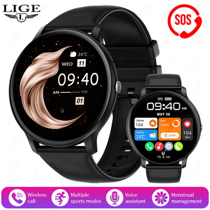 LIGE New Smart Watch Women, Bluetooth Call Sports Fitness Watches, Heart Rate Health Monitor Smartwatch Ladies For Android iOS