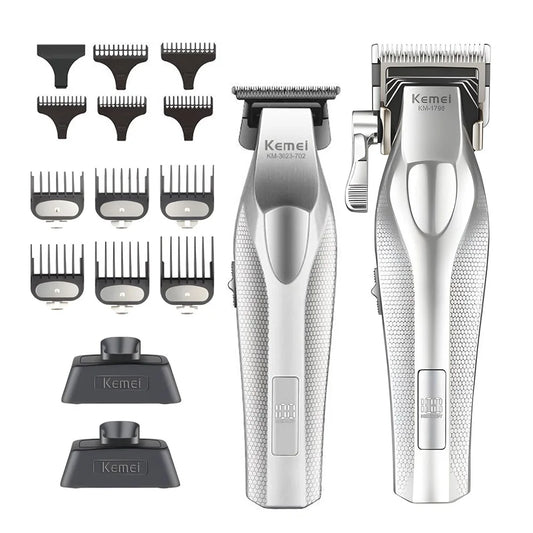 Kemei KM-3023-702 Professional Barber Hair Clipper Hair Cutting Machine with Charging Base for Men Electric Hair Trimmer Men Gift
