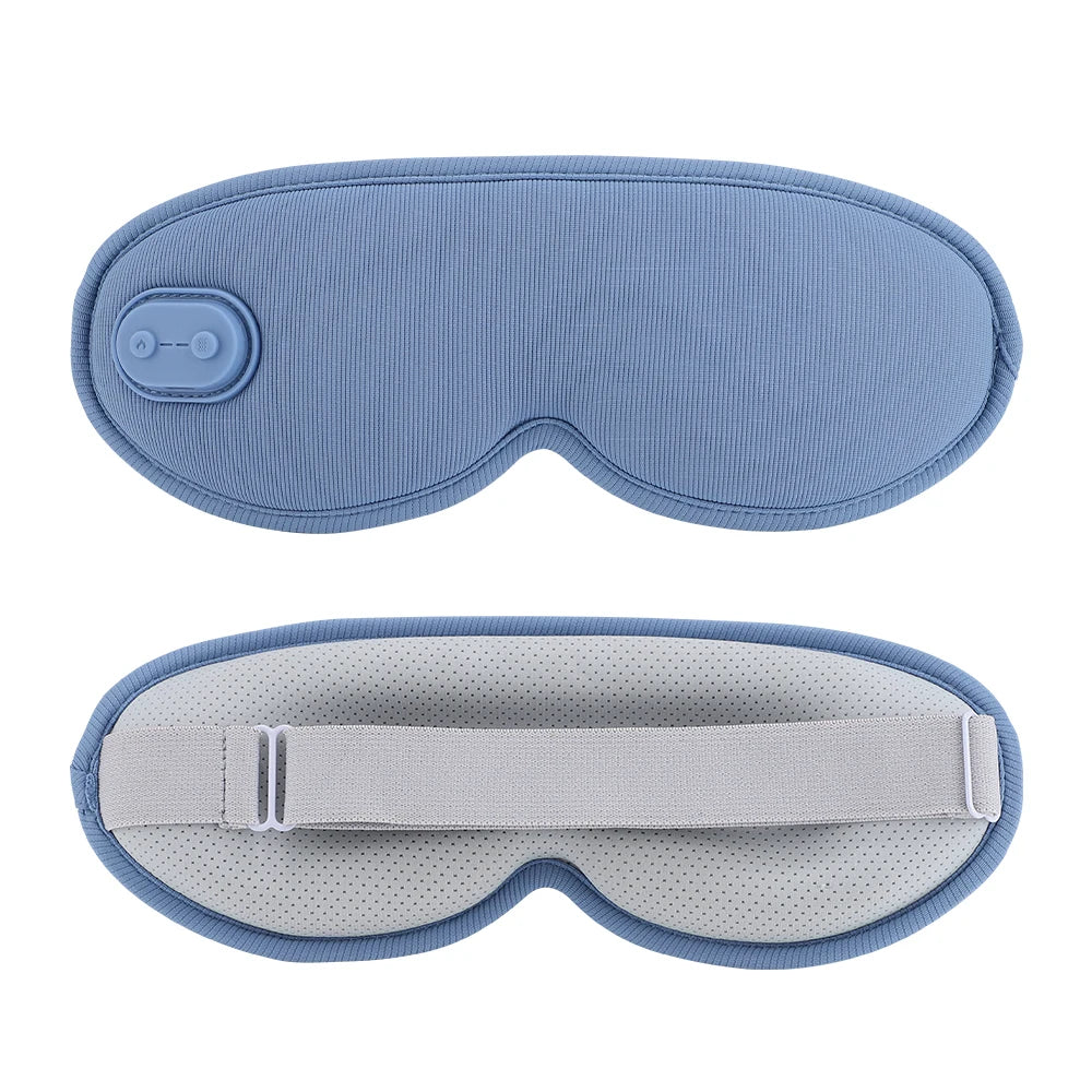 3D Sleep Eye Mask Hot Steam Compress Eyes Cover Vibration Eye Massager Sleeping Electrical Temperature Control Blindfold