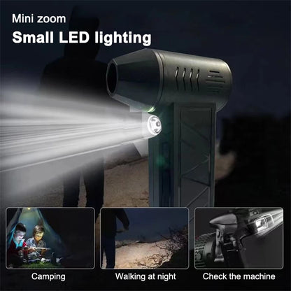 Compressed Air Duster 130000RPM Cordless Mini Turbo Jet Fan Electric 3 Gear Turbo Jet Fan Blower Speed Rechargeable with Light