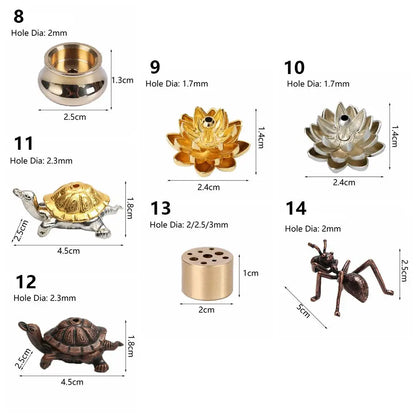 Brass Incense Burner Holder For Incense, Stick Coil Bottle Gourd Shaped Copper Incense Holder, Copper Censer