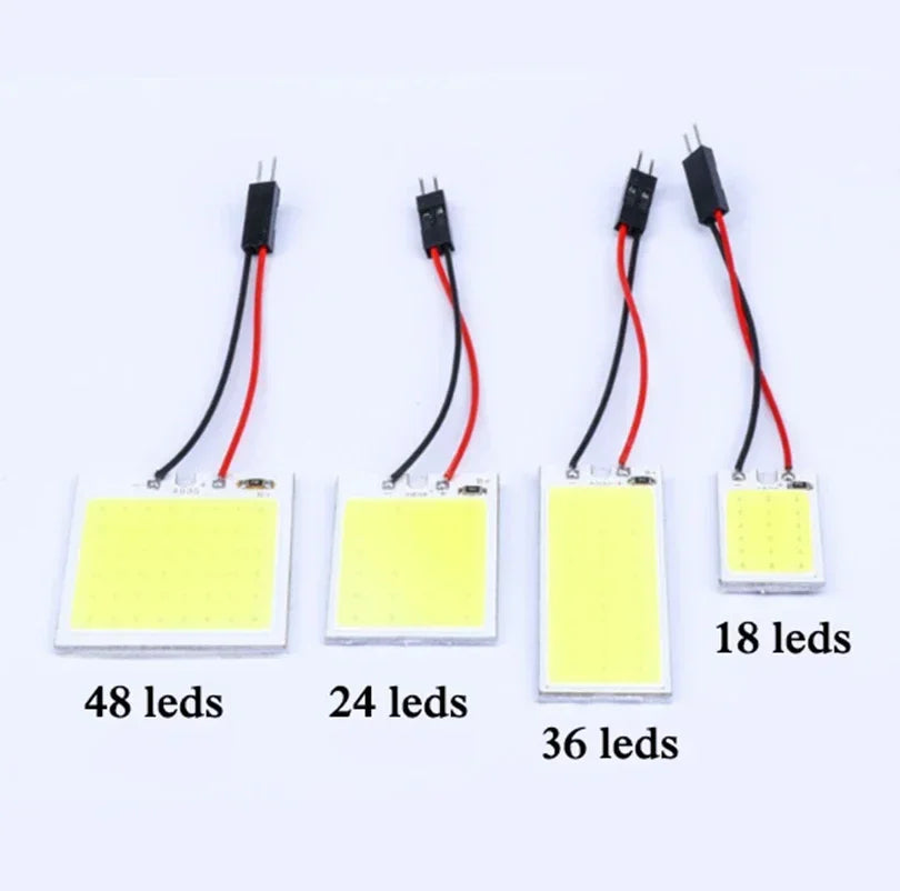 4Pcs, Car Interior Accessories, 18/24/48 SMD T10 4W 12V COB, Car Interior Panel LED Lights Lamp Bulb, Car Dome Light Car Panel
