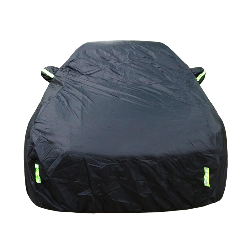 Car Cover, Full Exterior Black Auto Cover, Sunshade Dustproof Protection With Reflective strips, Universal for Hatchback Sedan SUV