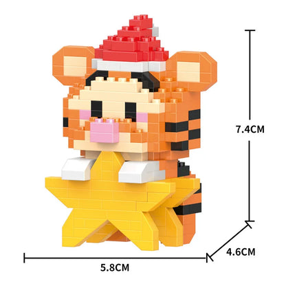Cartoon Cool Rice Building Blocks Animal Dolls Educational Assembled Toys Ornaments Small Particles Children's Birthday Gifts