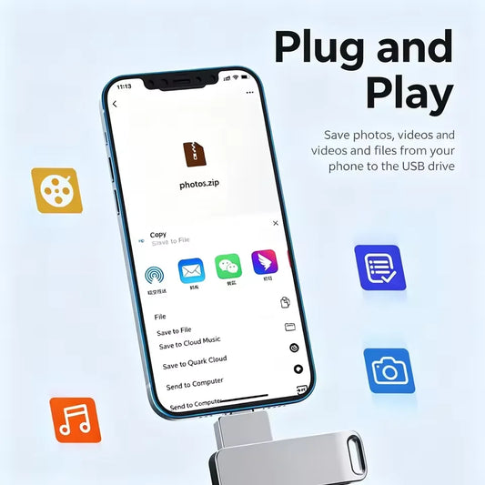 Lenovo 16TB USB 3.2 Flash Drives Transferencia de alta velocidad Metal Pendrive Tarjeta de memoria Pendrive Flash Disk Memoria impermeable Stick