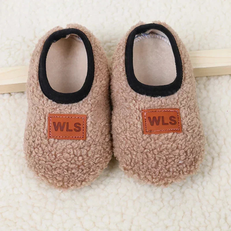 Autumn Winter Warm Baby Slippers, Toddler Plush Floor Sock Shoes, Boys Girls Soft Anti-slip Walking Shoes, Indoor Home Kids Socks