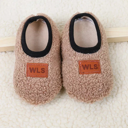Autumn Winter Warm Baby Slippers, Toddler Plush Floor Sock Shoes, Boys Girls Soft Anti-slip Walking Shoes, Indoor Home Kids Socks