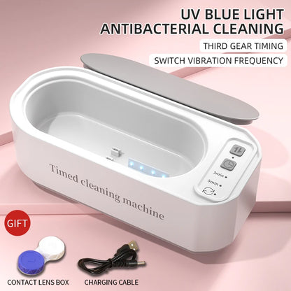 Ultrasonic Glasses Cleaner, 50KHz Contact Lens Cleaner, Household Timer Jewelry Toothbrush Cleaner, Brush Dentures, New MIJIA