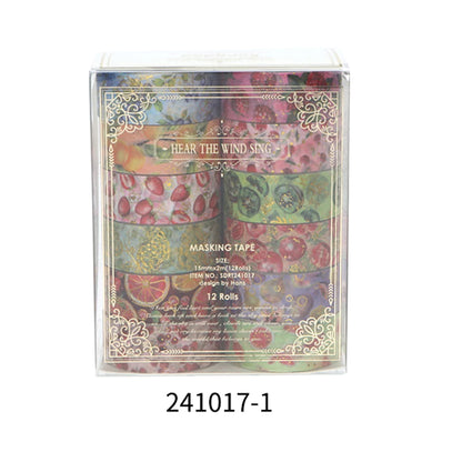 Creative Floral Hot Foil Washi Tape Set, 12 Rolls Decorative Masking Tape for Scrapbooking, Journaling, DIY Gift Supplies