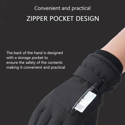 GTUBIKE Winter Warm Gloves for Outdoor Cycling Skiing Thickened Cold-Resistant Gloves Waterproof Touch Screen Camping Equipment