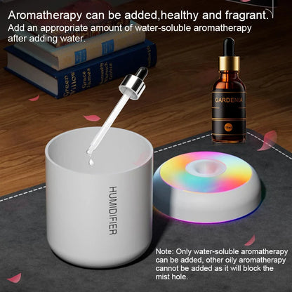 HOMEFISH Mini Air Humidifier USB Aroma Diffuser Essential Oil Purifier Cool Mist Sprayer Home Bedroom LED Desktop Humidifier