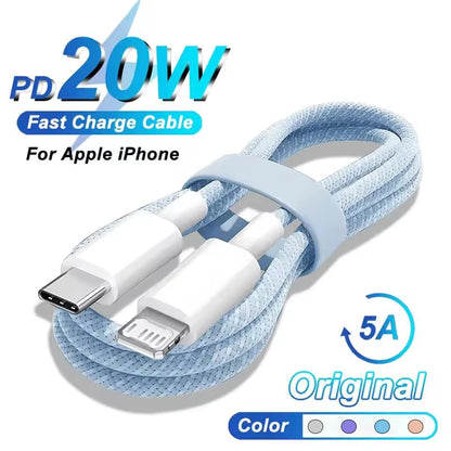 PD 20W USB-C to Lightning Fast Charging Cable for iPhone 14 13 12 11 Pro Max XS 8 Plus iPad, Braided Data Cord 3.3FT/6.6FT