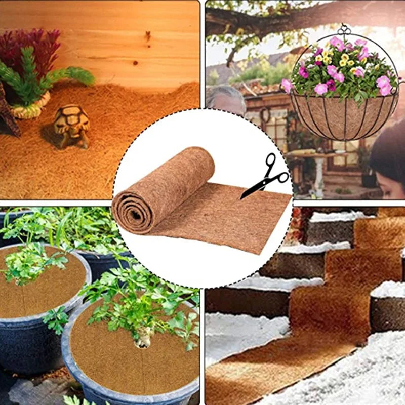Plant Fiber Roll Natural Reptile Carpet Mat Reptile Bedding Supplies Insulation Flowerpot Basket Coconut Coir Liner Sheet Coco