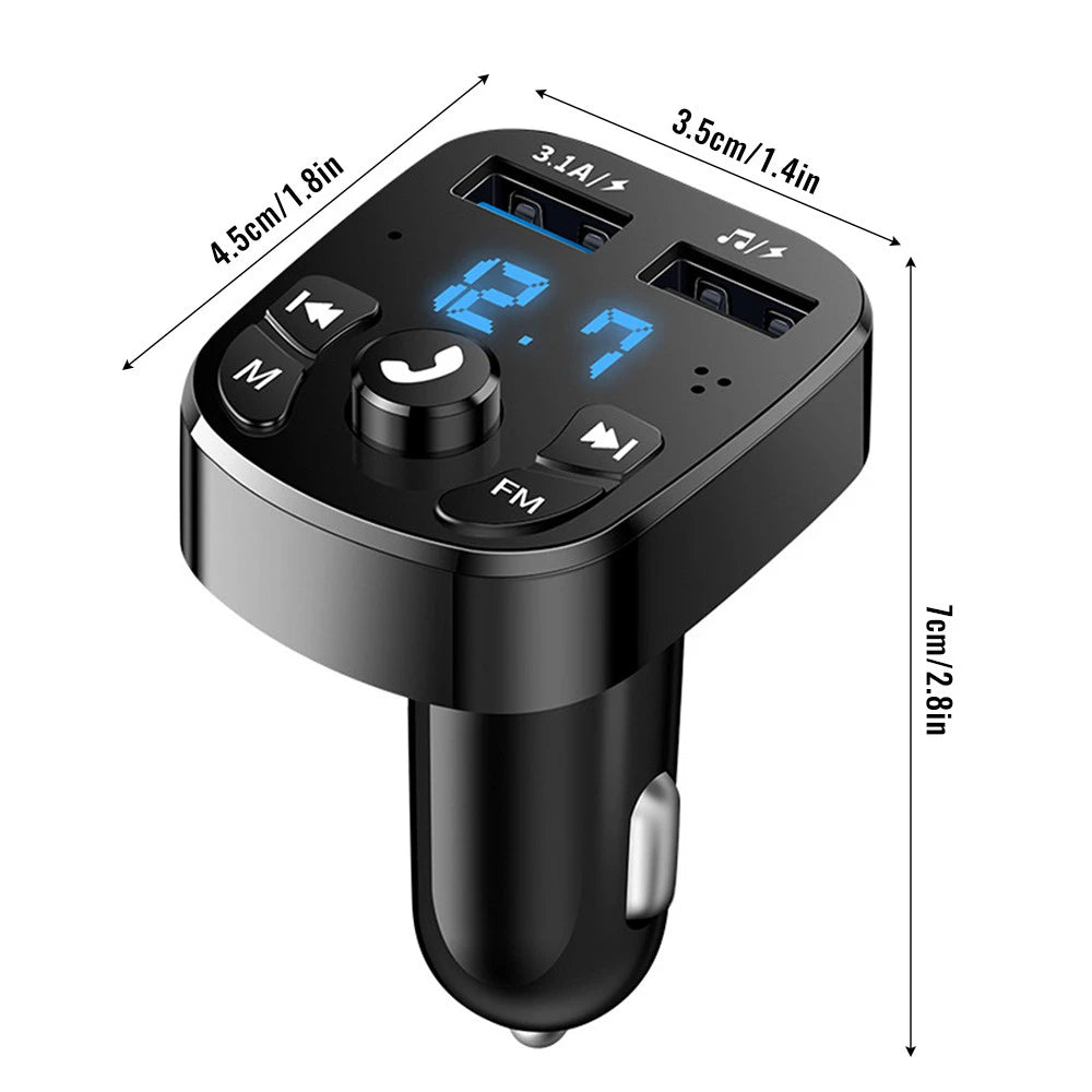 Bluetooth 5.0 Fm Transmitter Car Wireless Fm Radio Modulator Car Kit Dual USB Car Charger Adapters FM Transmitter Receiver