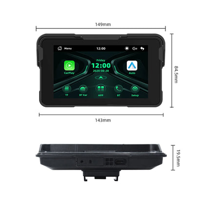 EKIY 5.0 inch Wireless CarPlay Moto Android Auto Portable Digital Motorcycle Dashboard GPS Motorcycle Navigation Display Screen