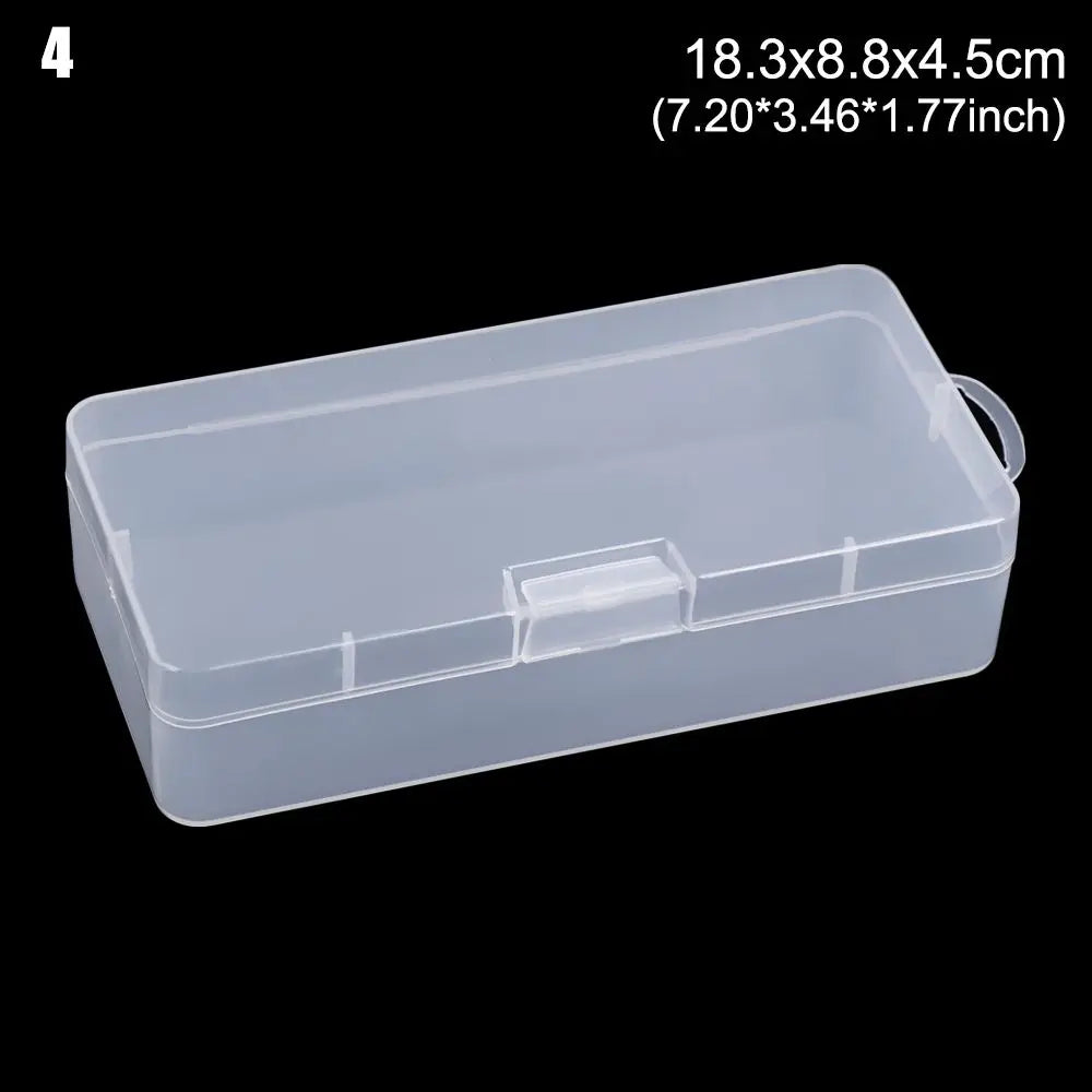 Various Shapes Plastic Transparent Storage Box, Small Items Sundries Organizer Case, Jewelry Earrings Rings Beads Container Tools