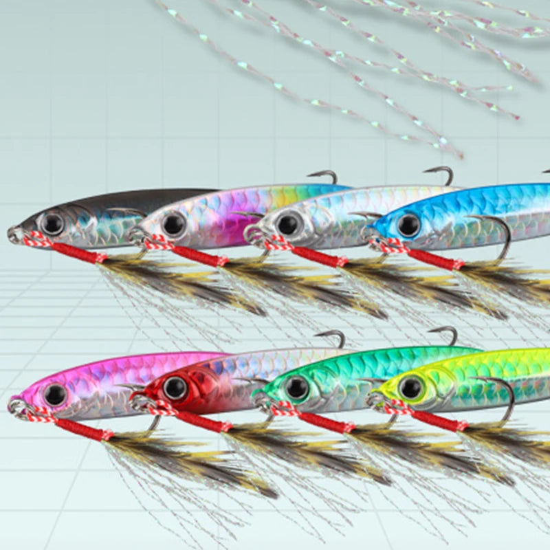 1 Pc Metal Artificial Bait Jig 7g 10g 15g 20g 25g 30g Shore Casting Jigging lure Shore Casting Saltwater Fishing lure Bit
